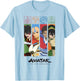 Avatar: The Last Airbender Four Elements Benders Box Panels T-Shirt - T-Shirt | Light Blue