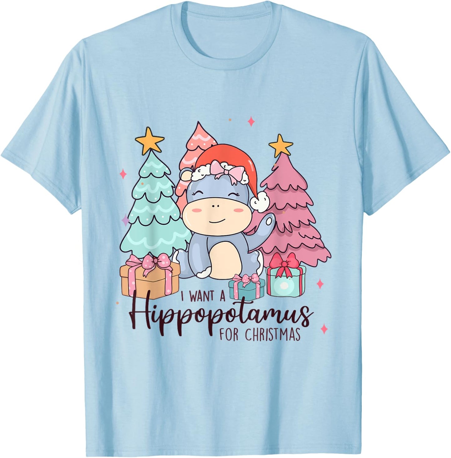 I Want A Hippopotamus For Christmas Xmas Hippo Kid Toddler T-Shirt - T-Shirt | Light Blue