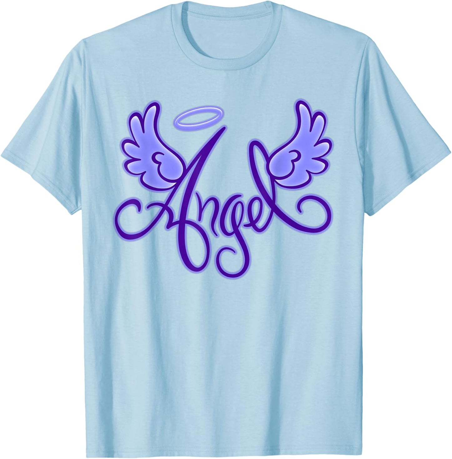 Retro 90s 00s Throwback Angel Wings Y2K Aesthetic T-Shirt - T-Shirt | Light Blue