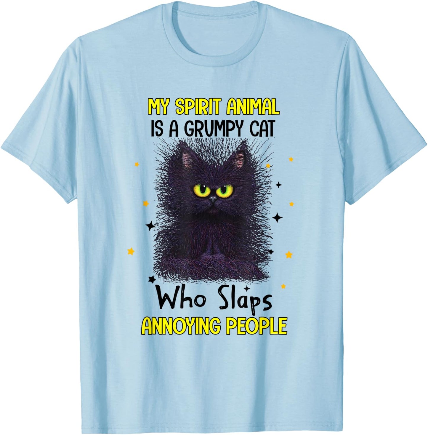 Vintage My Spirit Animal Is A Grumpy Funny Cat Men Women T-Shirt - T-Shirt | Light Blue
