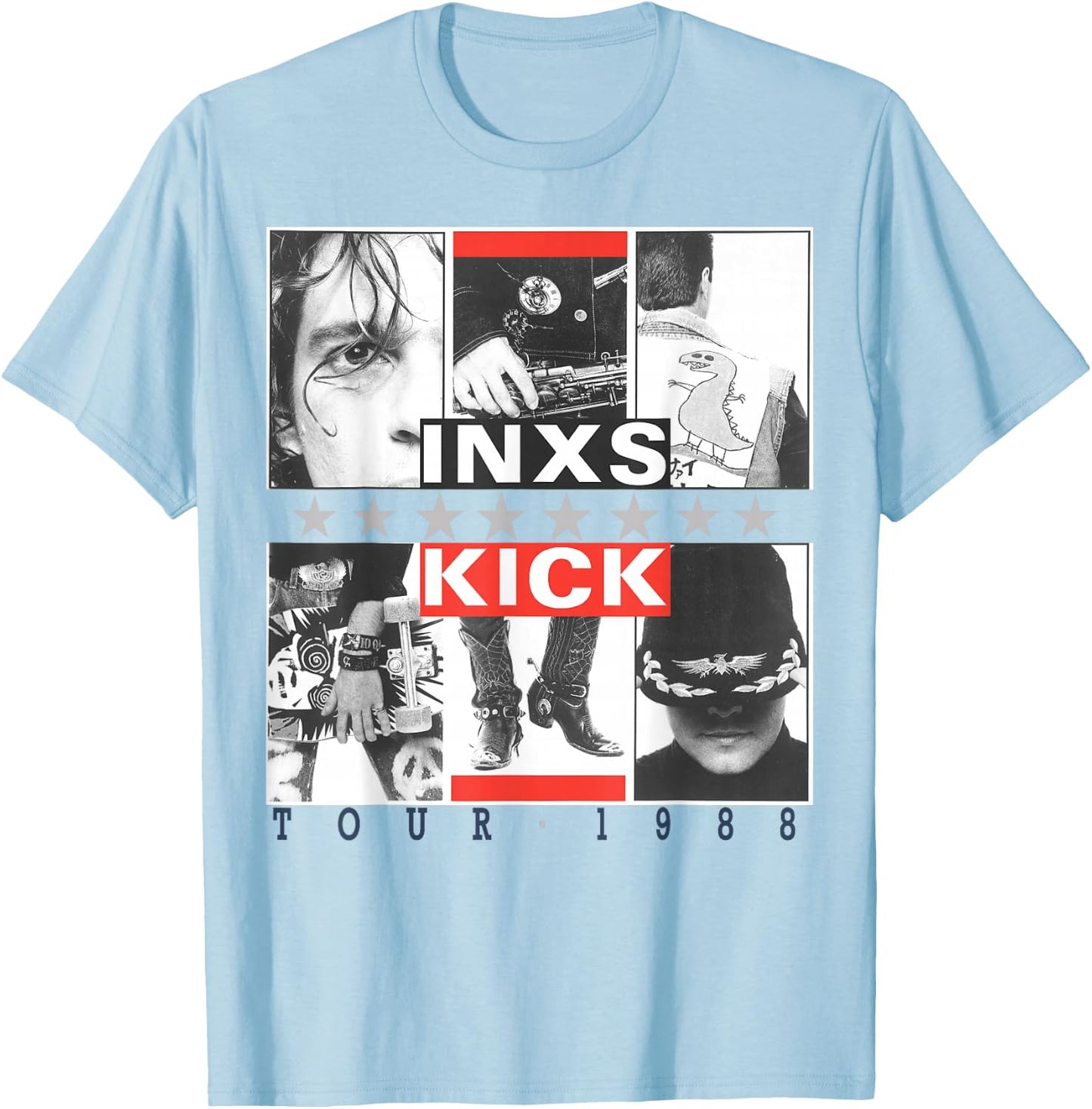 INXS Kick Inner Cover , White T-Shirt - T-Shirt | Light Blue