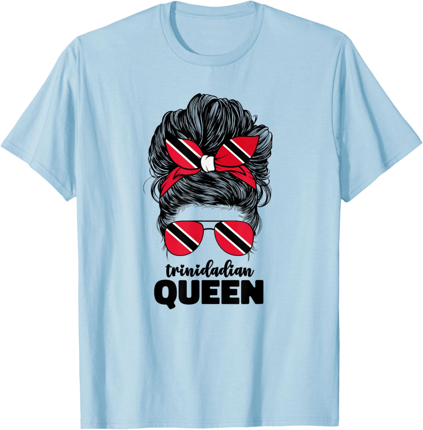 Trinidadian Queen Women Trini Trinidad and Tobago Flag Girls T-Shirt - T-Shirt | Light Blue
