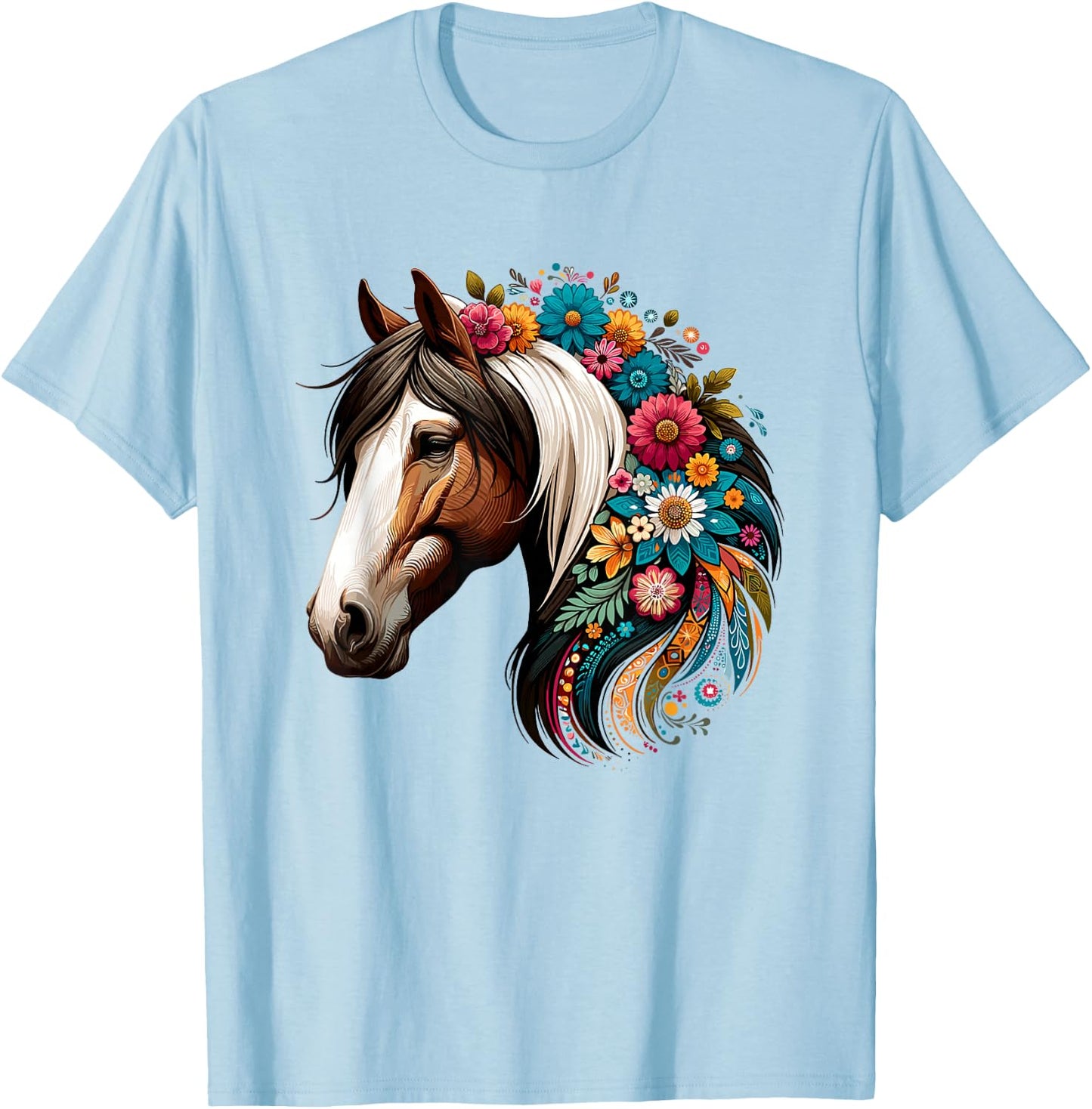 Horse Riding Equestrian, Horse Portrait - Western Horseback T-Shirt - T-Shirt | Light Blue