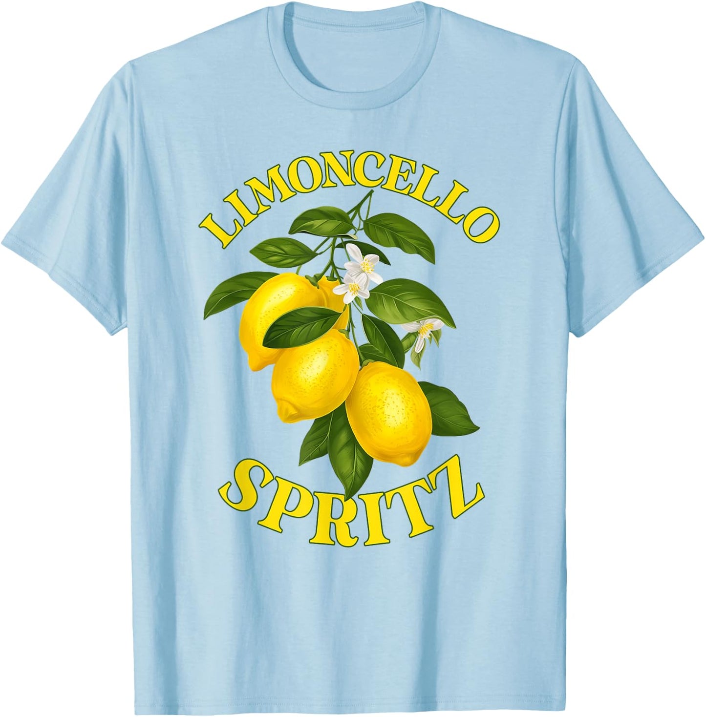 LIMONCELLO SPRITZ X Lemons Liqueur Lemon Liqueur Lemon Fun , White T-Shirt - T-Shirt | Light Blue