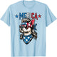 Patriotic French Bulldog - Merica T-Shirt - T-Shirt | Light Blue
