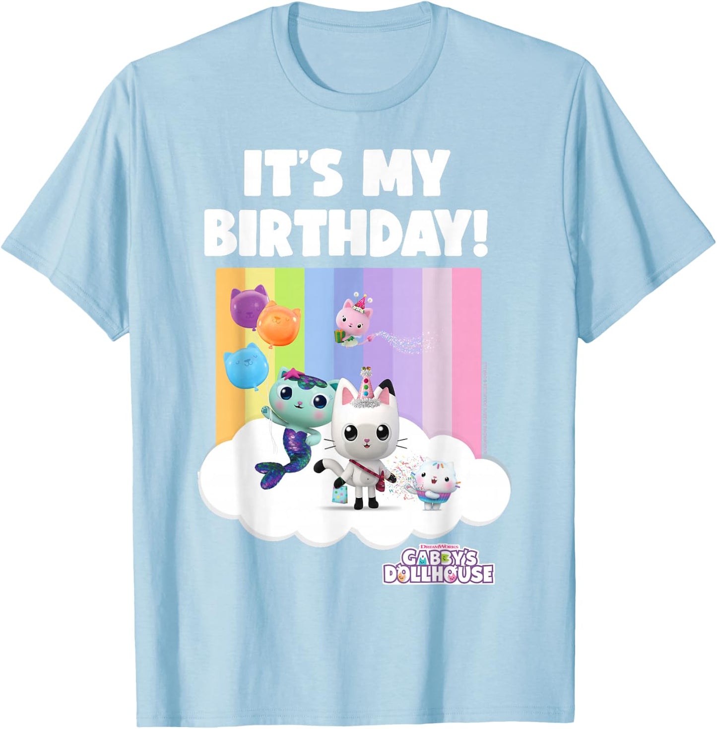 DreamWorks Gabby’s Dollhouse Birthday T-Shirt - T-Shirt | Light Blue