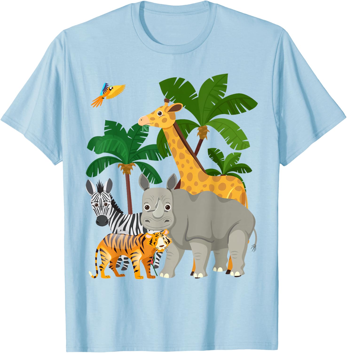 Forest Animals and Jungle Animals Idea for Kids and Animals , white, S T-Shirt - T-Shirt | Light Blue