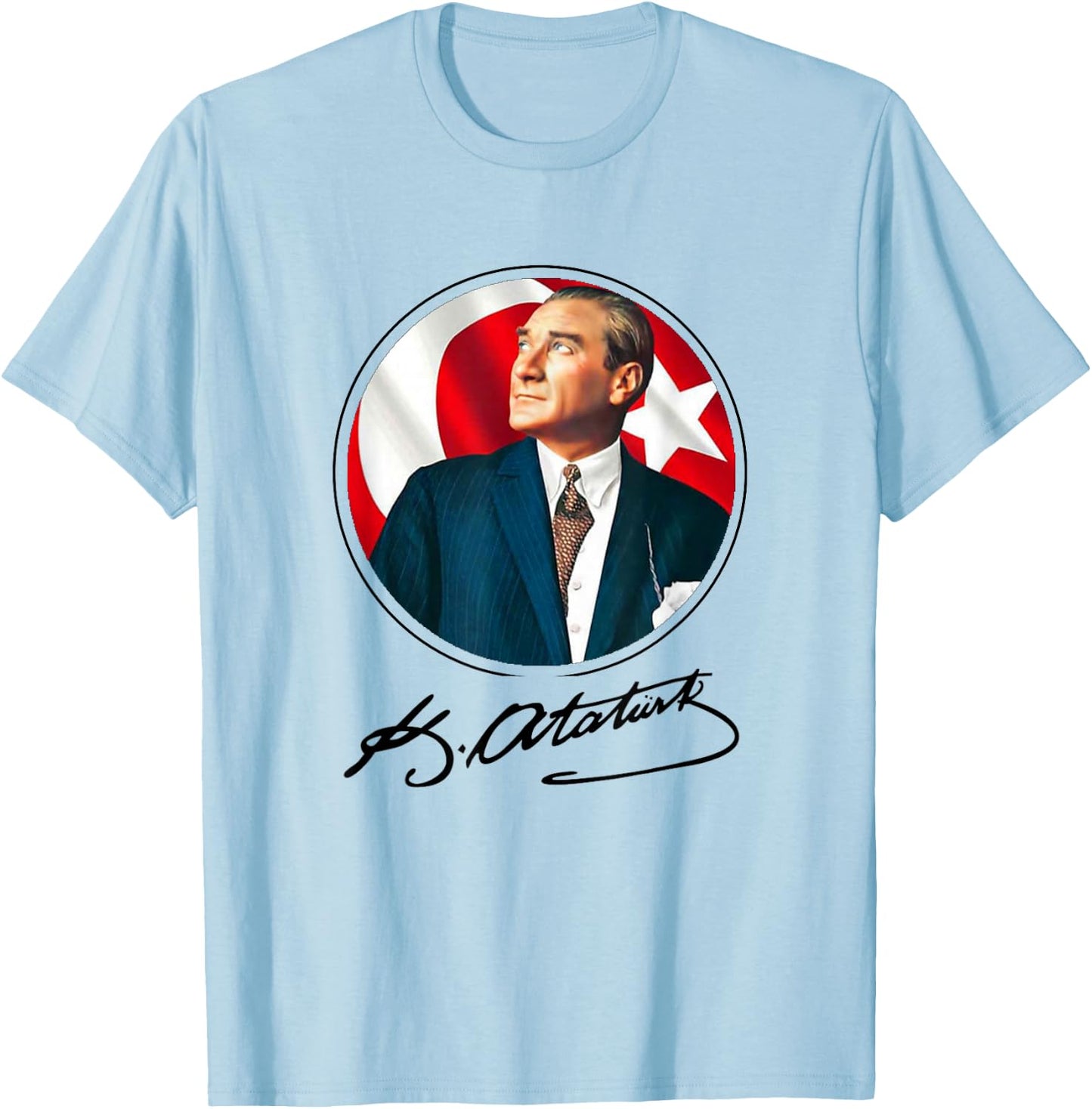 Mustafa Kemal Atatürk Imza Signature Turkey Atatürk gazi T-Shirt - T-Shirt | Light Blue