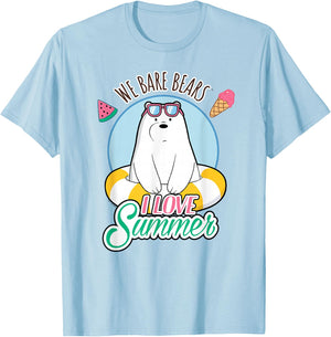 We Bare Bears Ice Bear Loves Summer T-Shirt - T-Shirt | Light Blue