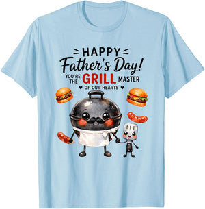 Happy Father's Day Grill Master Dad T-Shirt - T-Shirt | Light Blue