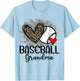 Baseball Grandma Funny Leopard Heart Proud Baseball Grandma T-Shirt - T-Shirt | Light Blue