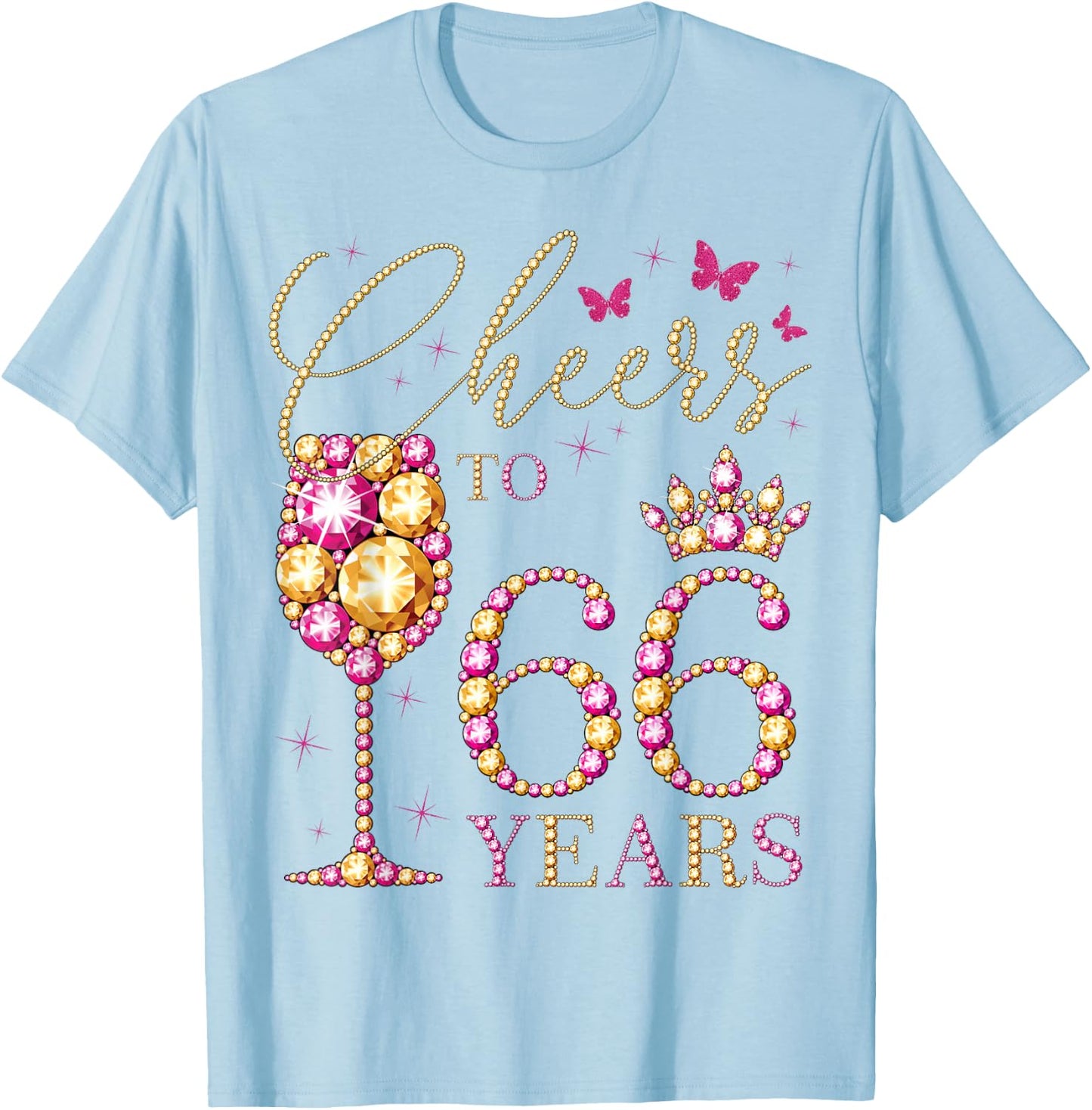 A High on 66 Years, 66 Year Old Women, Queen 66th Birthday T-Shirt - T-Shirt | Light Blue