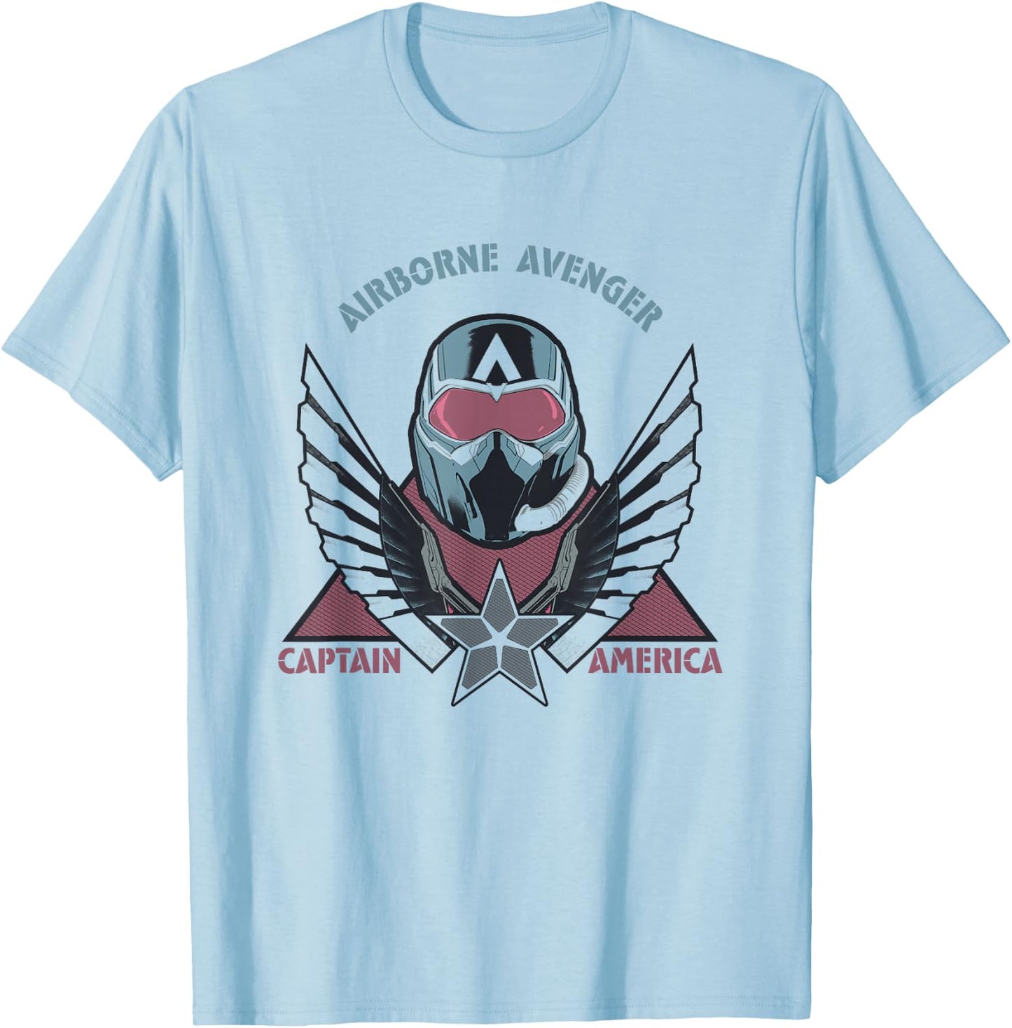 Marvel Captain America: Brave New World Airborne Avenger Cap T-Shirt - T-Shirt | Light Blue
