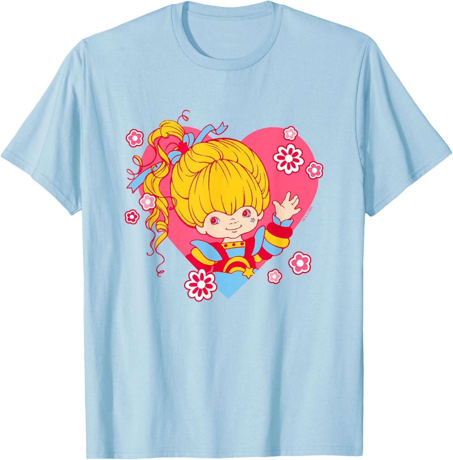 Rainbow Brite Valentine's Day Hearts & Rainbow T-Shirt - T-Shirt | Light Blue