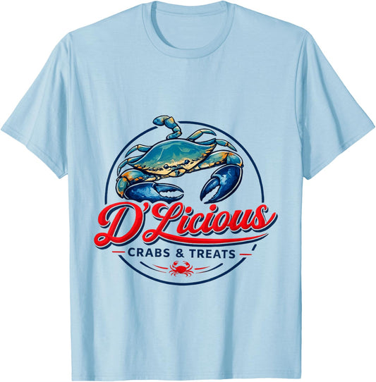 D’Liciouc Crabs & Treats T-Shirt - T-Shirt | Light Blue