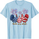 Funny 4th of July chicken Women Girls Patriotic Chicken T-Shirt - T-Shirt | Light Blue