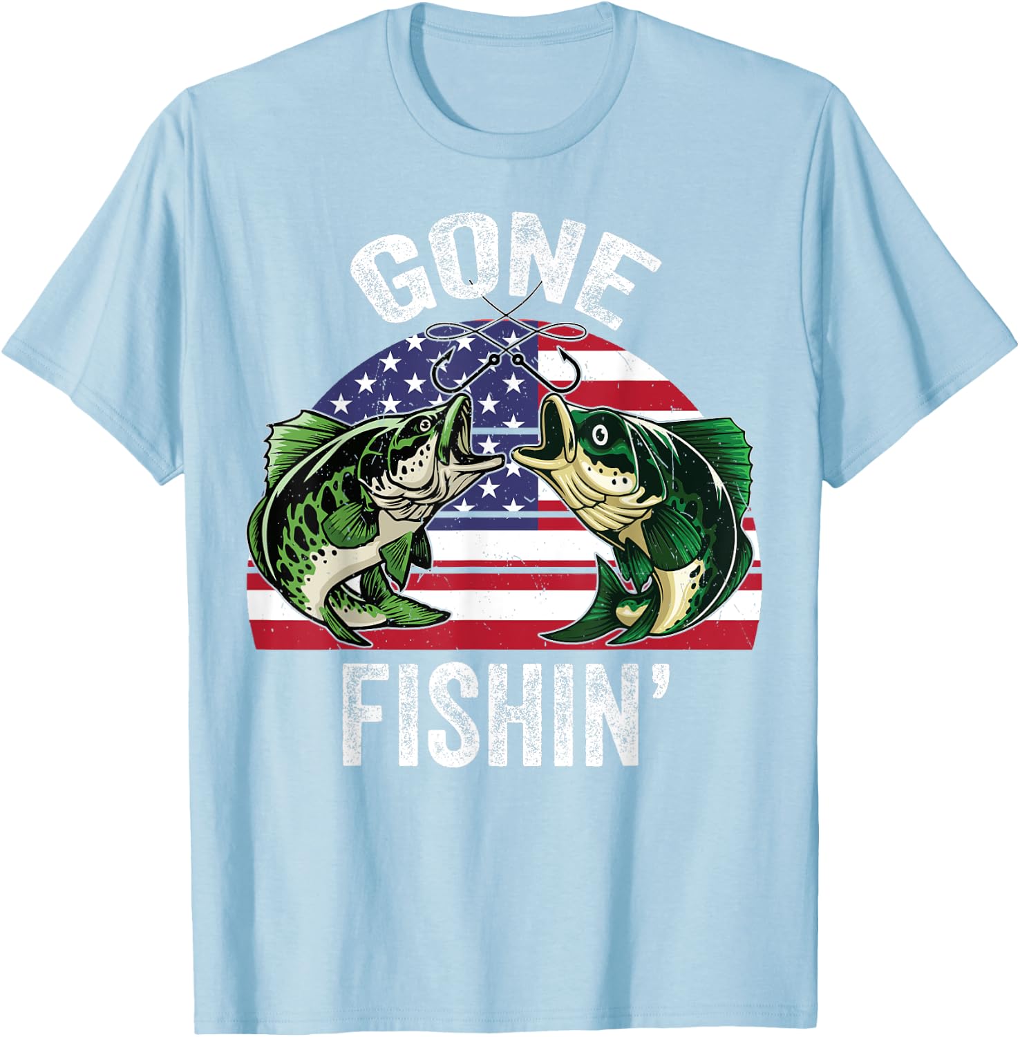 Gone Fishing Dad Shirt Fathers Day Gift Grandpa T-Shirt - T-Shirt | Light Blue