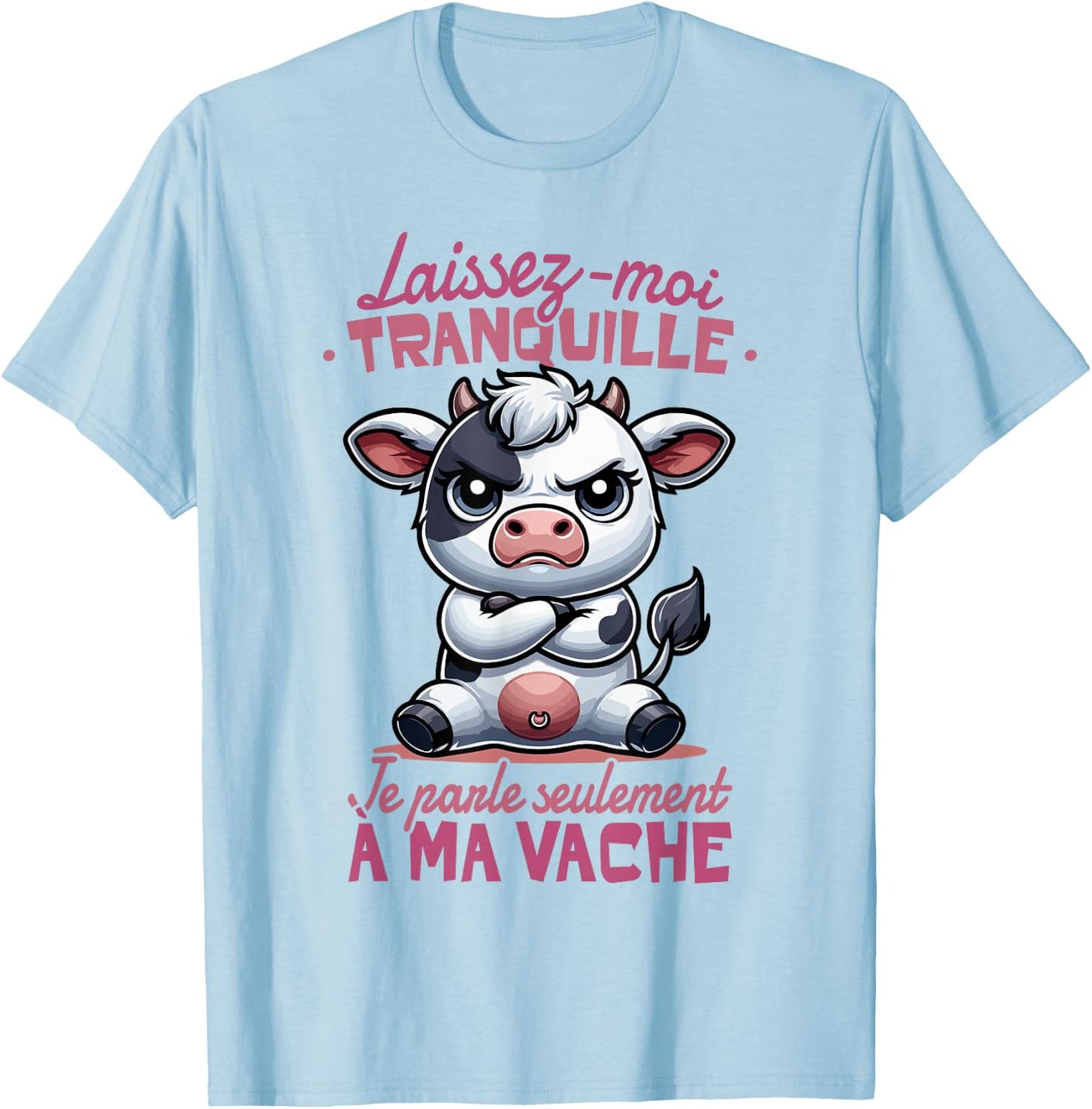 Funny Cow Woman Girl Child Talk to My Cow , white, S T-Shirt - T-Shirt | Light Blue