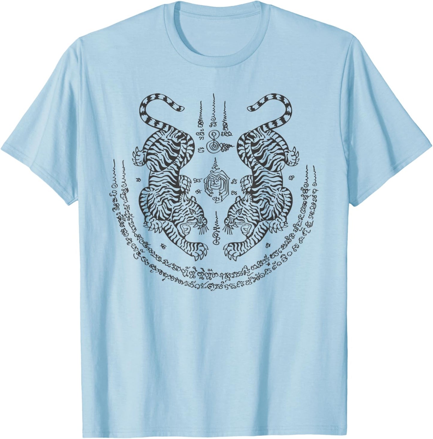 Twin Tiger Muay Thai Shorts Thailand Martial Arts Boxing , White, s T-Shirt - T-Shirt | Light Blue