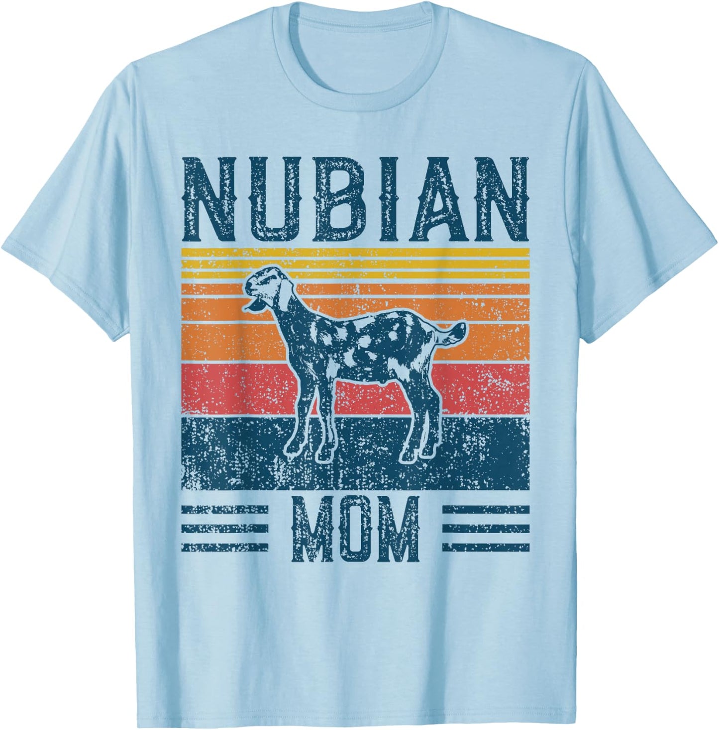 Best Goat Mom Women - Vintage Nubian Goat T-Shirt - T-Shirt | Light Blue