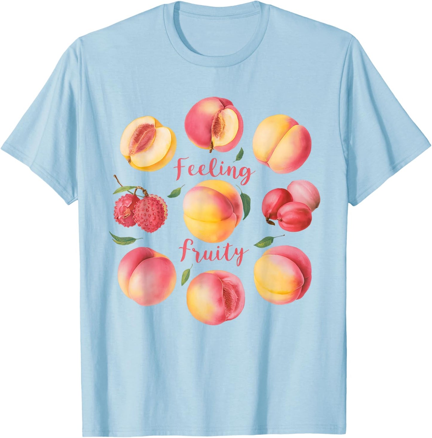 LGBTQ+ Feeling Fruity Peach Sapphic Subtle Pride Lesbian T-Shirt - T-Shirt | Light Blue