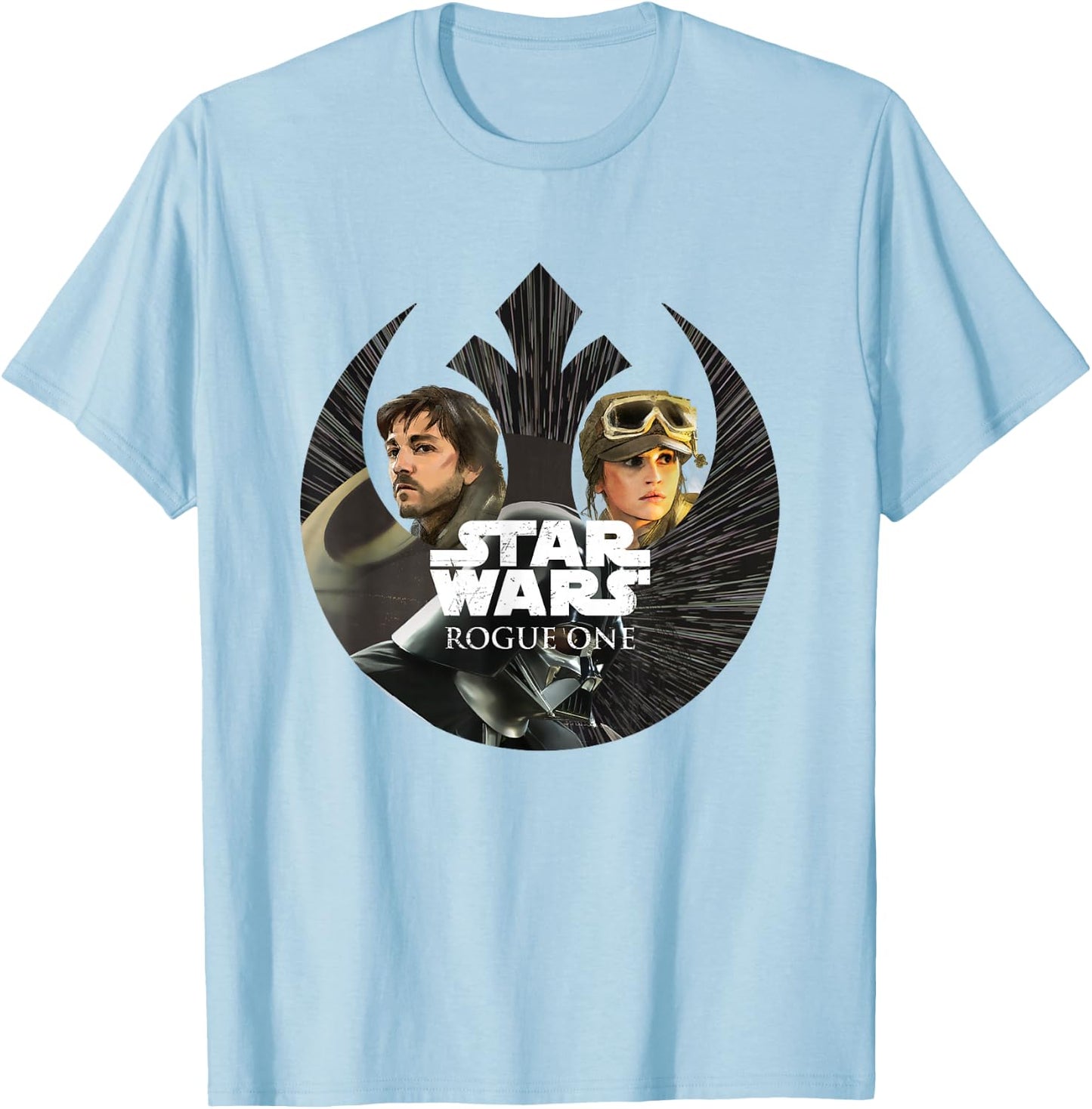 Star Wars Rogue One Cassian Jyn Iconic Rebel Resistance Logo T-Shirt - T-Shirt | Light Blue