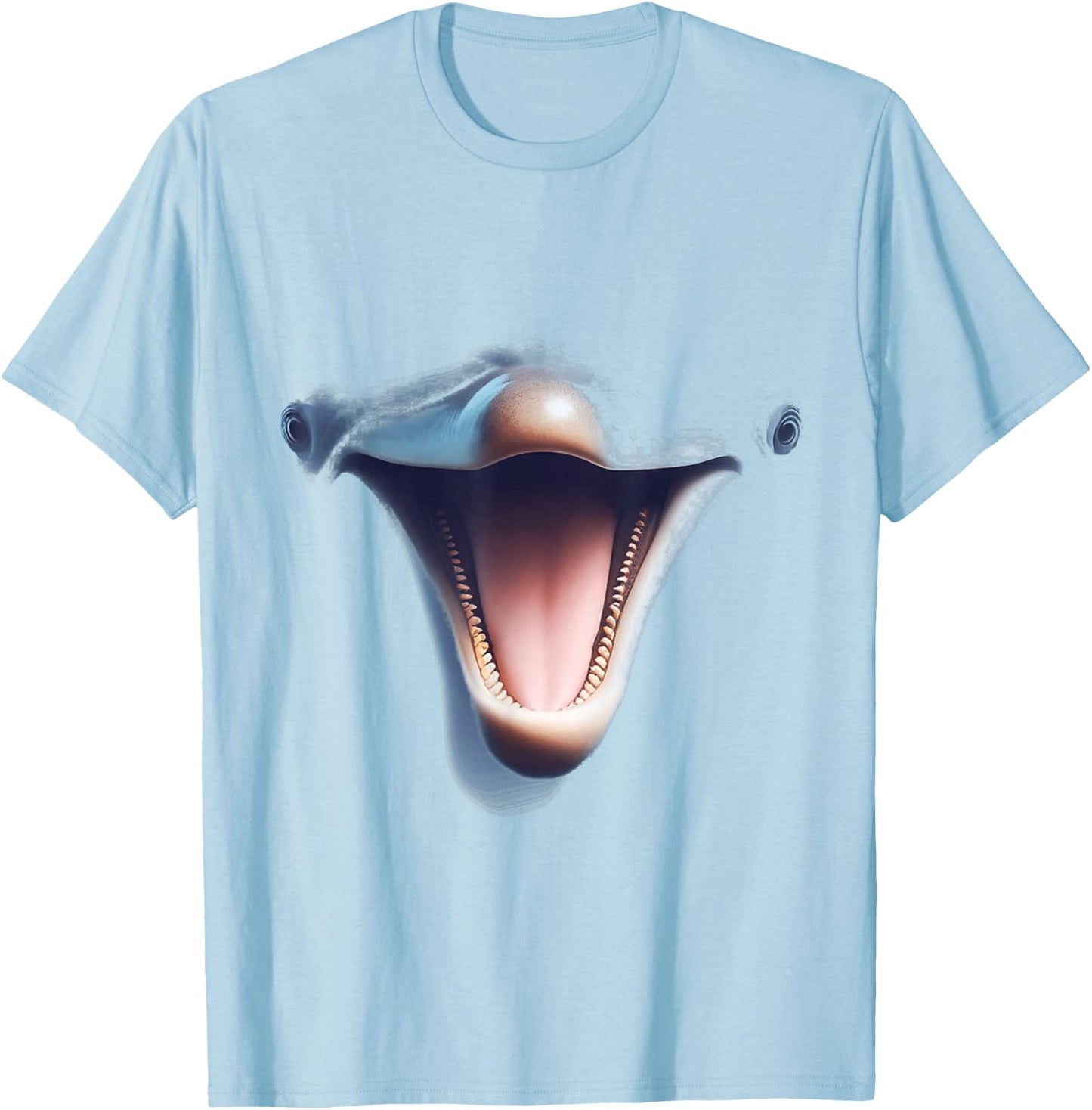 Dolphin Face, Funny Dolphin Spirit Costume , Blue, S T-Shirt - T-Shirt | Light Blue