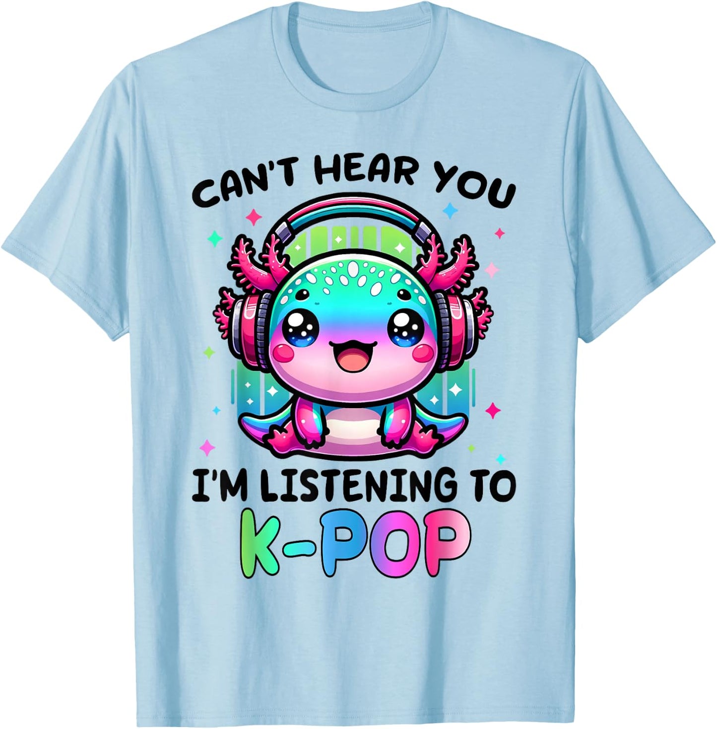 Funny Axolotl K-pop Kids Teens Girls K pop Korean Pop Music T-Shirt - T-Shirt | Light Blue