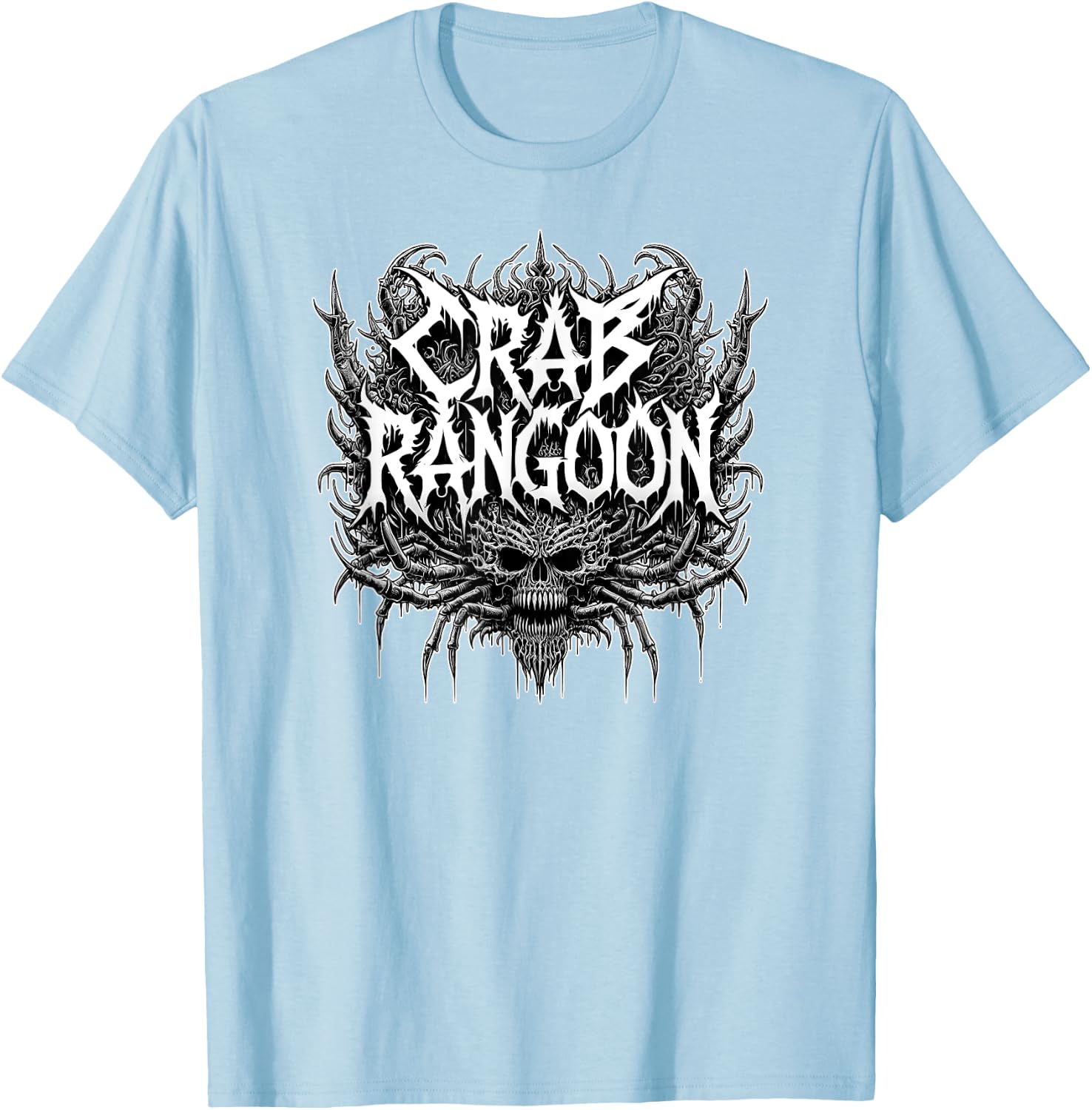 CRAB RANGOON Metal Shirt Dank Meme Funny Cursed Meme T-Shirt - T-Shirt | Light Blue