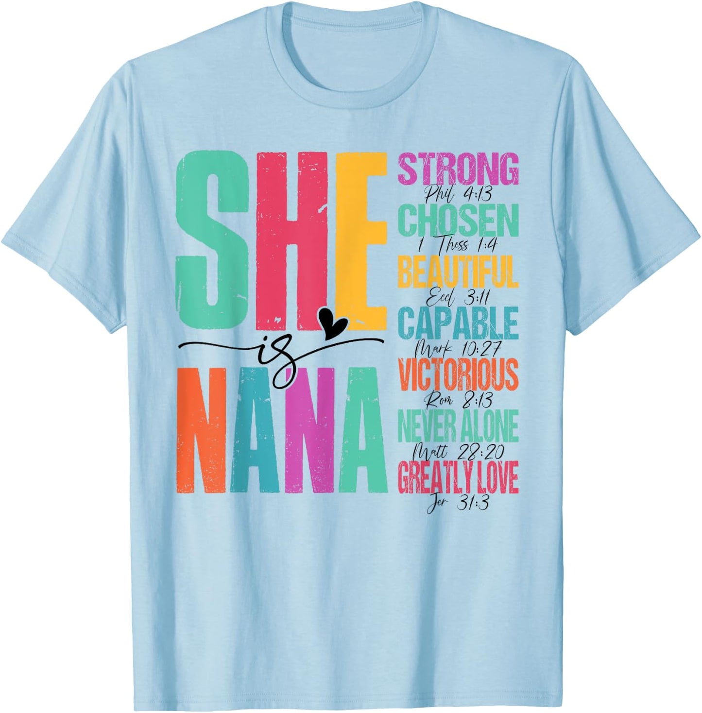 Retro She Is Nana Christian Happy Mothers Day Women T-Shirt - T-Shirt | Light Blue