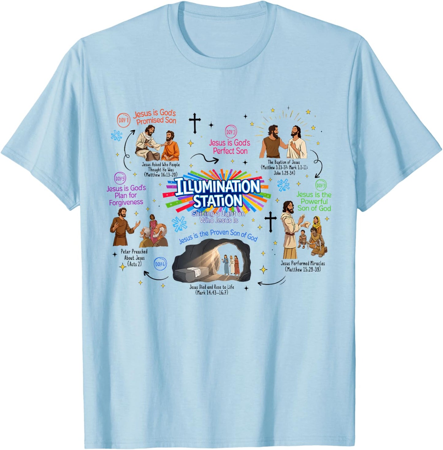 Illumination Station Christian Vbs 2026 Church Summer Camp T-Shirt - T-Shirt | Light Blue