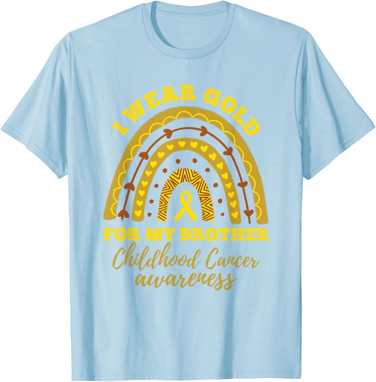 I Wear Gold For My Brother Childhood Cancer Awareness T-Shirt - T-Shirt | Light Blue