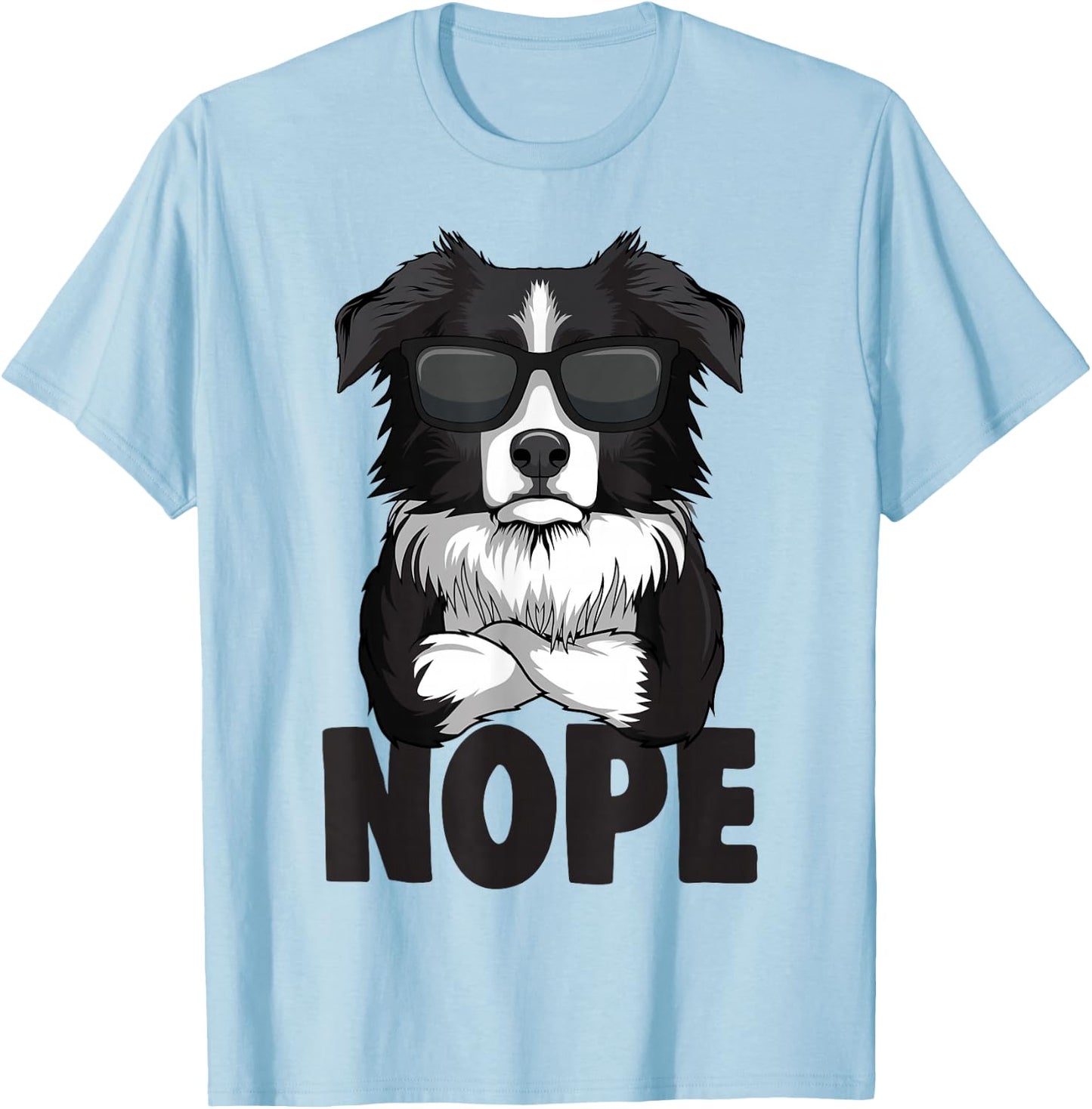 Border Collie Dog Female Men's , White T-Shirt - T-Shirt | Light Blue