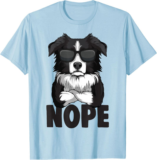 Border Collie Dog Female Men's , White T-Shirt - T-Shirt | Light Blue