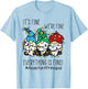 It's Fine We're Fine Gnome Assistant Principal Christmas T-Shirt - T-Shirt | Light Blue