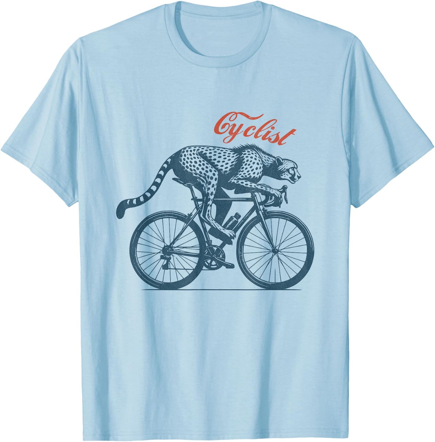 Cycling Cheetah, Cyclist Biking Bicycle Accessories T-Shirt - T-Shirt | Light Blue