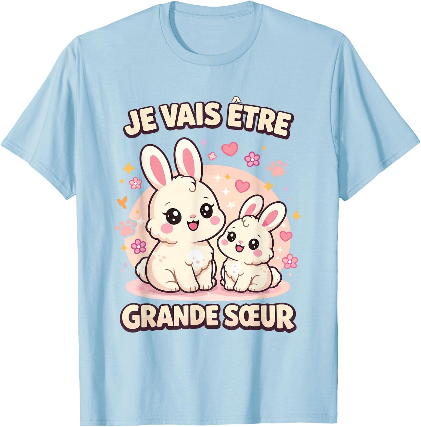 Je Vais Être Grande Sœur Lapin Cadeau Annonce Grossesse T-Shirt - T-Shirt | Light Blue