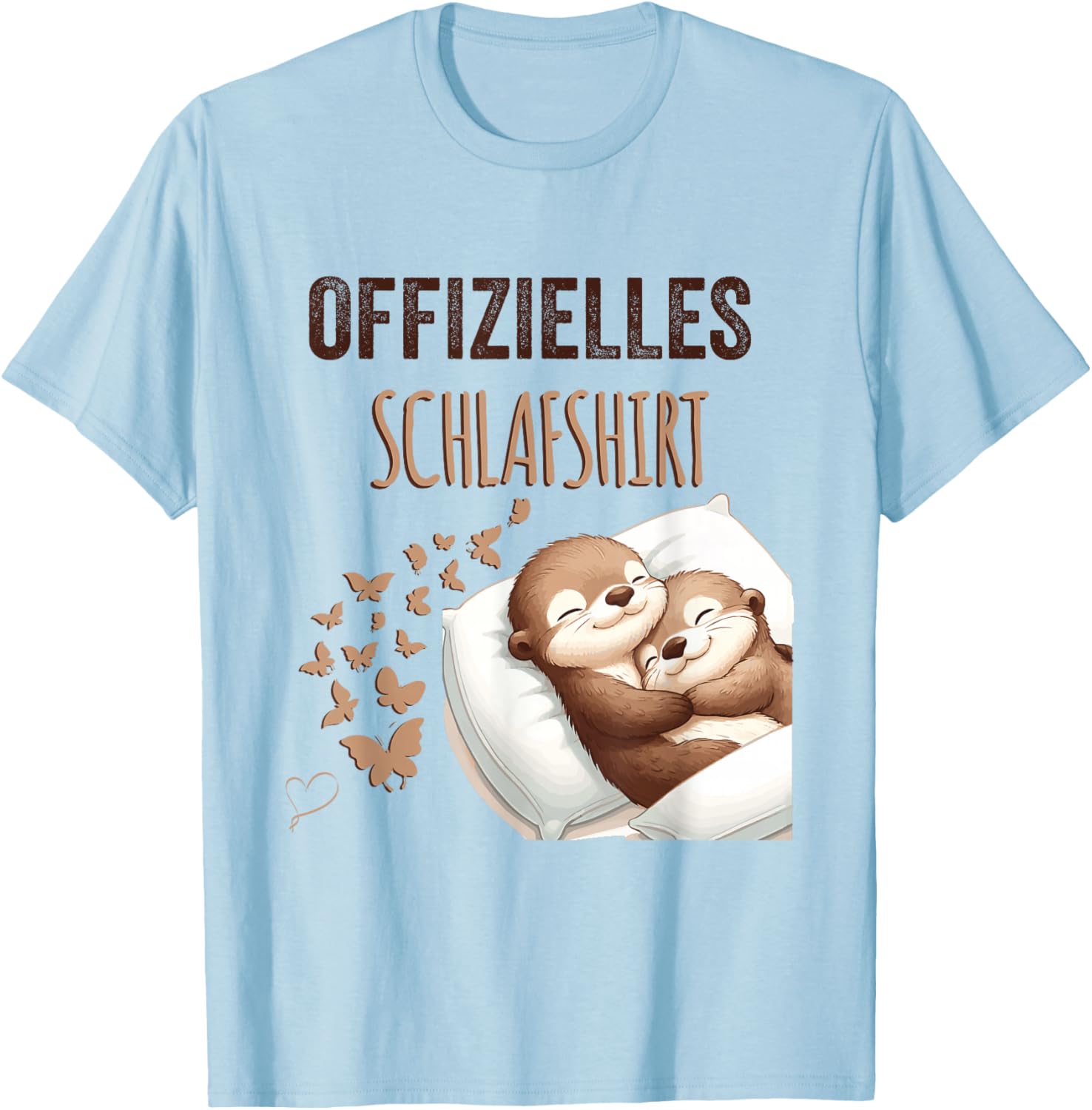 Official Sleep Shirt | Sea Otter Pyjamas Otter , White T-Shirt - T-Shirt | Light Blue