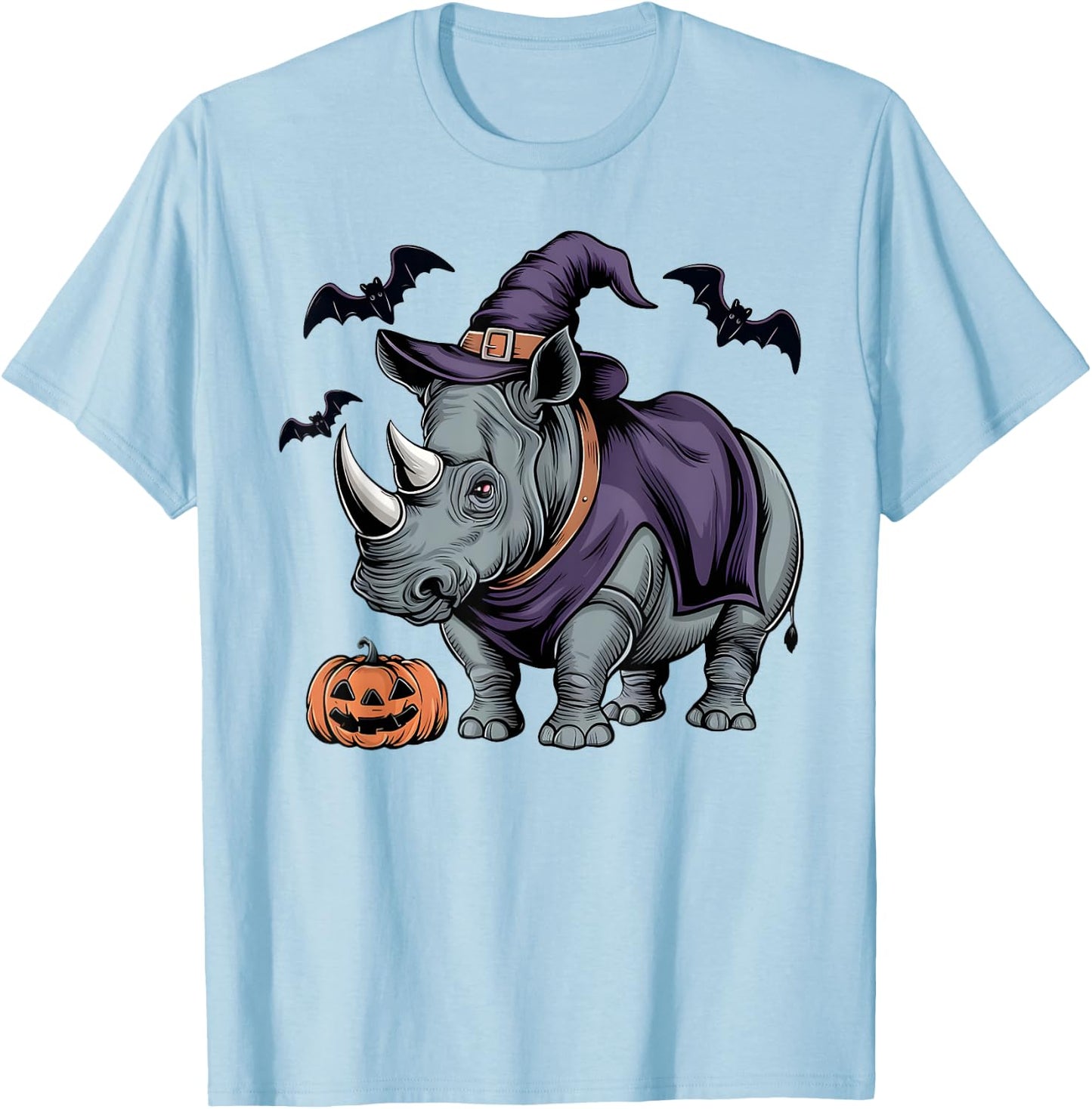Rhino Halloween Costume Scary Pumpkin Bat Witch T-Shirt - T-Shirt | Light Blue