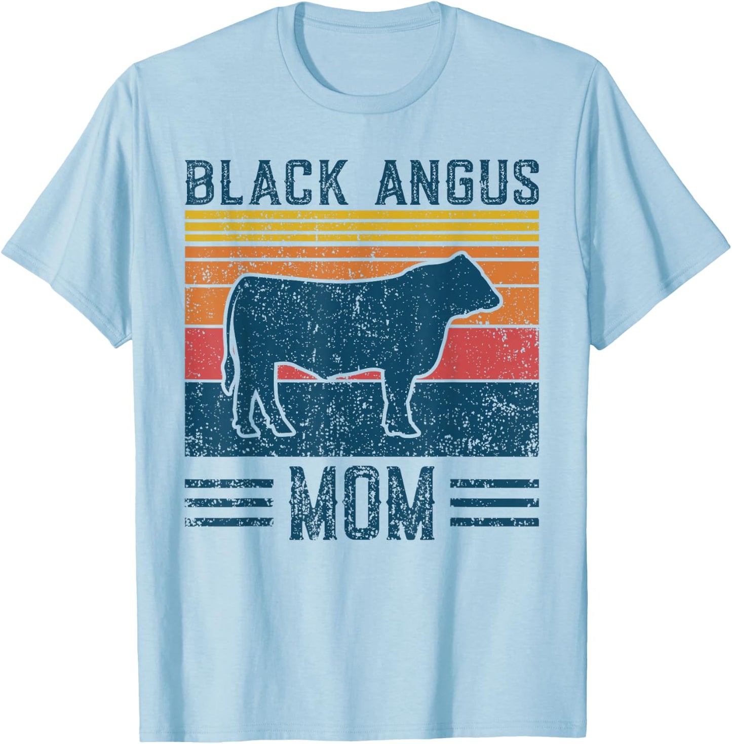 Best Cow Mom Women - Vintage Cattle Black Angus T-Shirt - T-Shirt | Light Blue