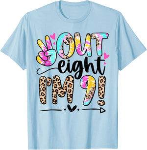 9 Years Old Birthday Tie Dye Peace Out Eight I'm 9 Girl 9th T-Shirt - T-Shirt | Light Blue