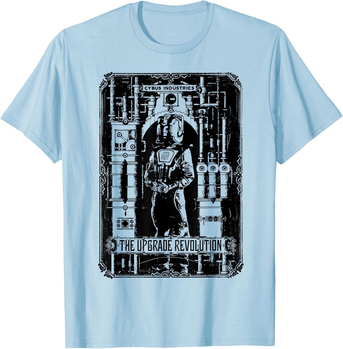 Steampunk Cybermen Retro-Futuristic Sci-Fi Fan T-Shirt - T-Shirt | Light Blue