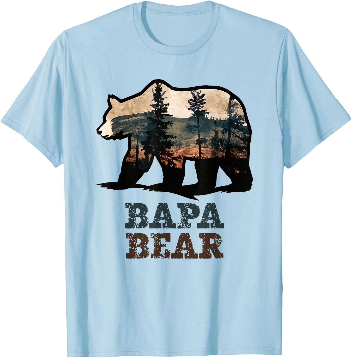Bapa Bear Vintage Retro Funny T-Shirt - T-Shirt | Light Blue