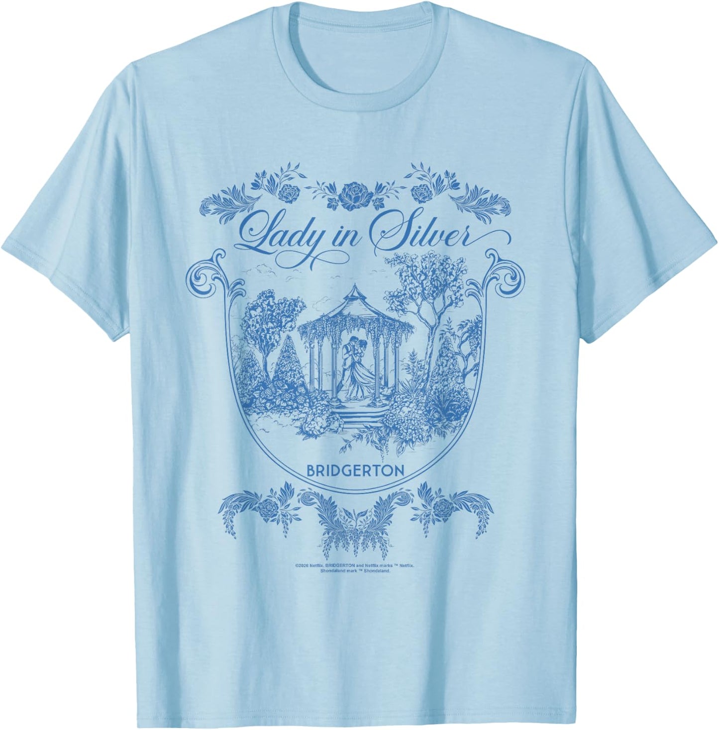 Bridgerton Fairytale Gazebo Offiziell lizenziert T-Shirt - T-Shirt | Light Blue