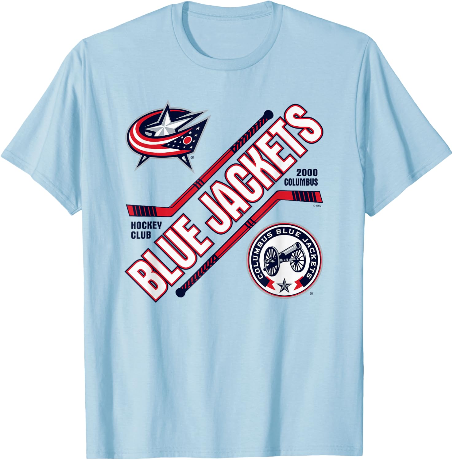 Columbus Blue Jackets Force Gray Officially Licensed T-Shirt - T-Shirt | Light Blue