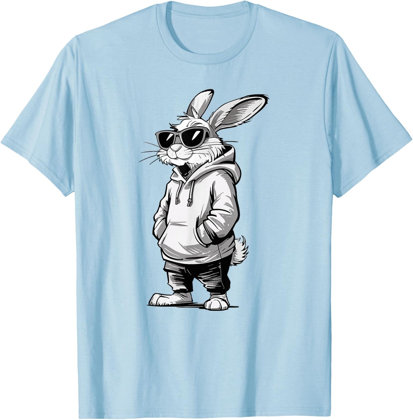 Bunny face with sunglasses easter day rabbit men boys kids T-Shirt - T-Shirt | Light Blue