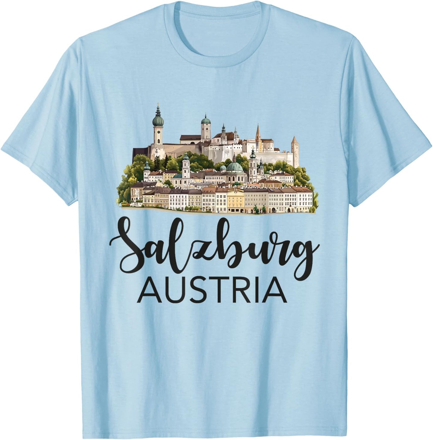 Salzburg Austria Souvenir Men Women Reminder Retro Vacation T-Shirt - T-Shirt | Light Blue