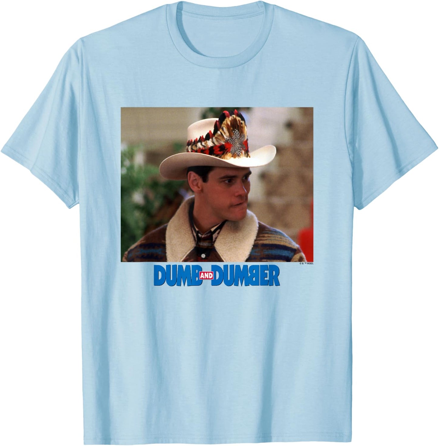 Dumb and Dumber Lloyd Christmas Dressed As Cowboy Scene T-Shirt - T-Shirt | Light Blue