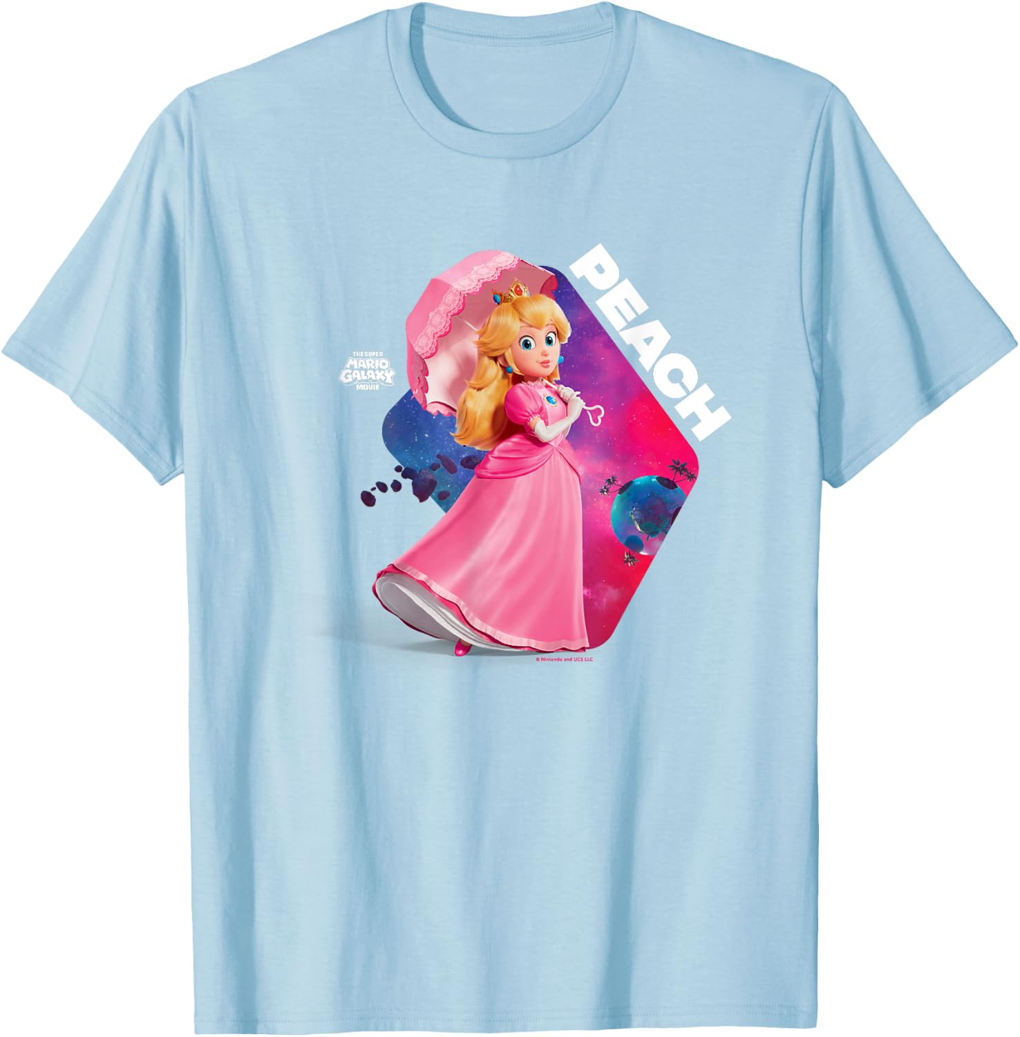 The Super Mario Galaxy Movie Cosmic Princess Peach T-Shirt - T-Shirt | Light Blue