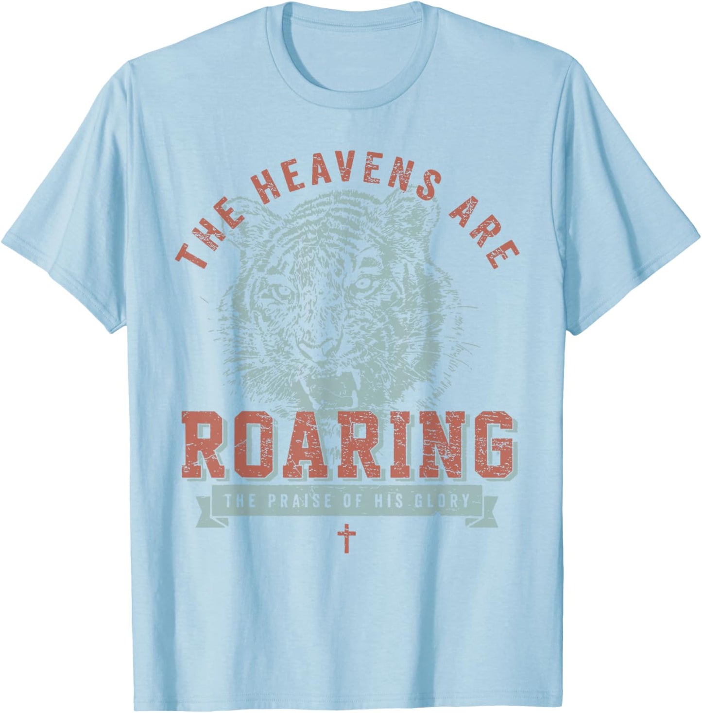 The Heavens Are Roaring Tiger T-Shirt - T-Shirt | Light Blue